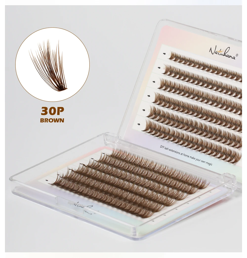 NATUHANA 10D 20D 30D 40D Cluster Wimpern DIY Nerz Einzelne Wimpern Vorgefertigte Volumen Fan Faux Cils für Make-up-Tools – Detail 12