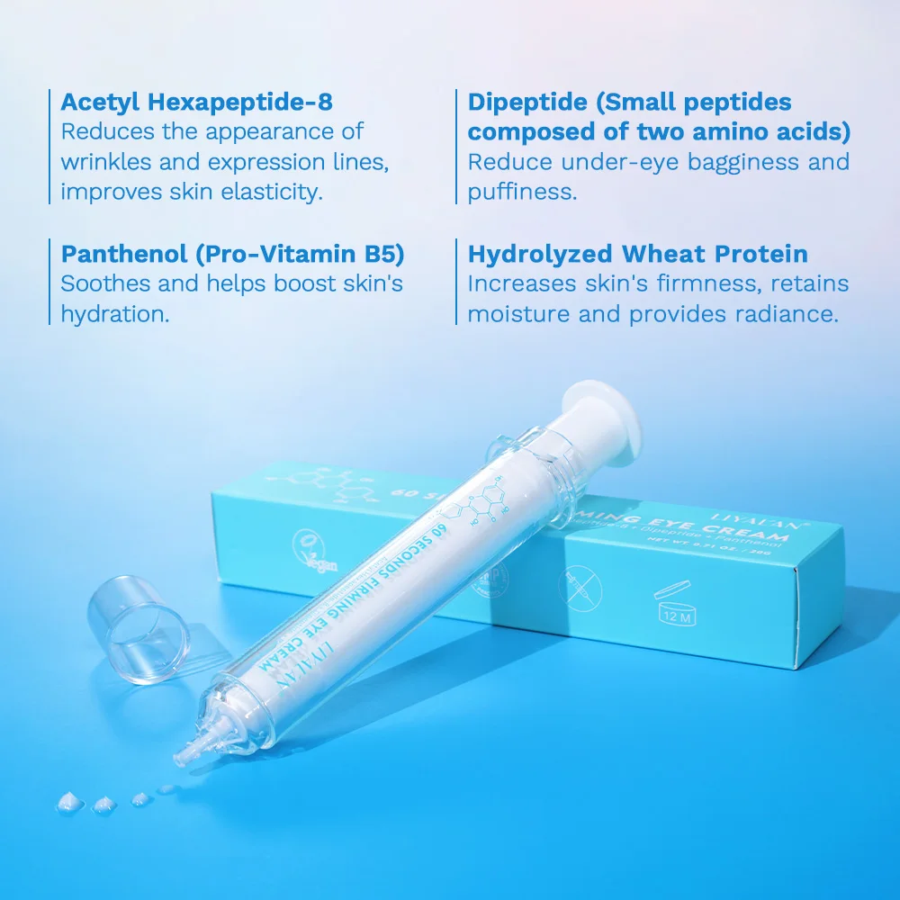 LIYALAN 60 Seconds Instant Lift Face Eye Cream Smooth Wrinkles Fine Lines Skin Firming Lighten Dark Circles Eye Bag Under Cream