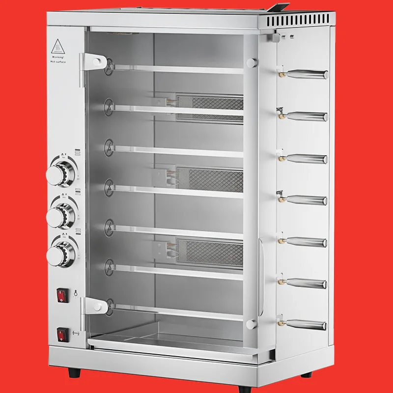 

Вертикальный коммерческий газовый гриль для курицы из нержавеющей стали, автоматическая ротационная печь-ротиссерия для жарки курицы и утки, для использования в ресторанах