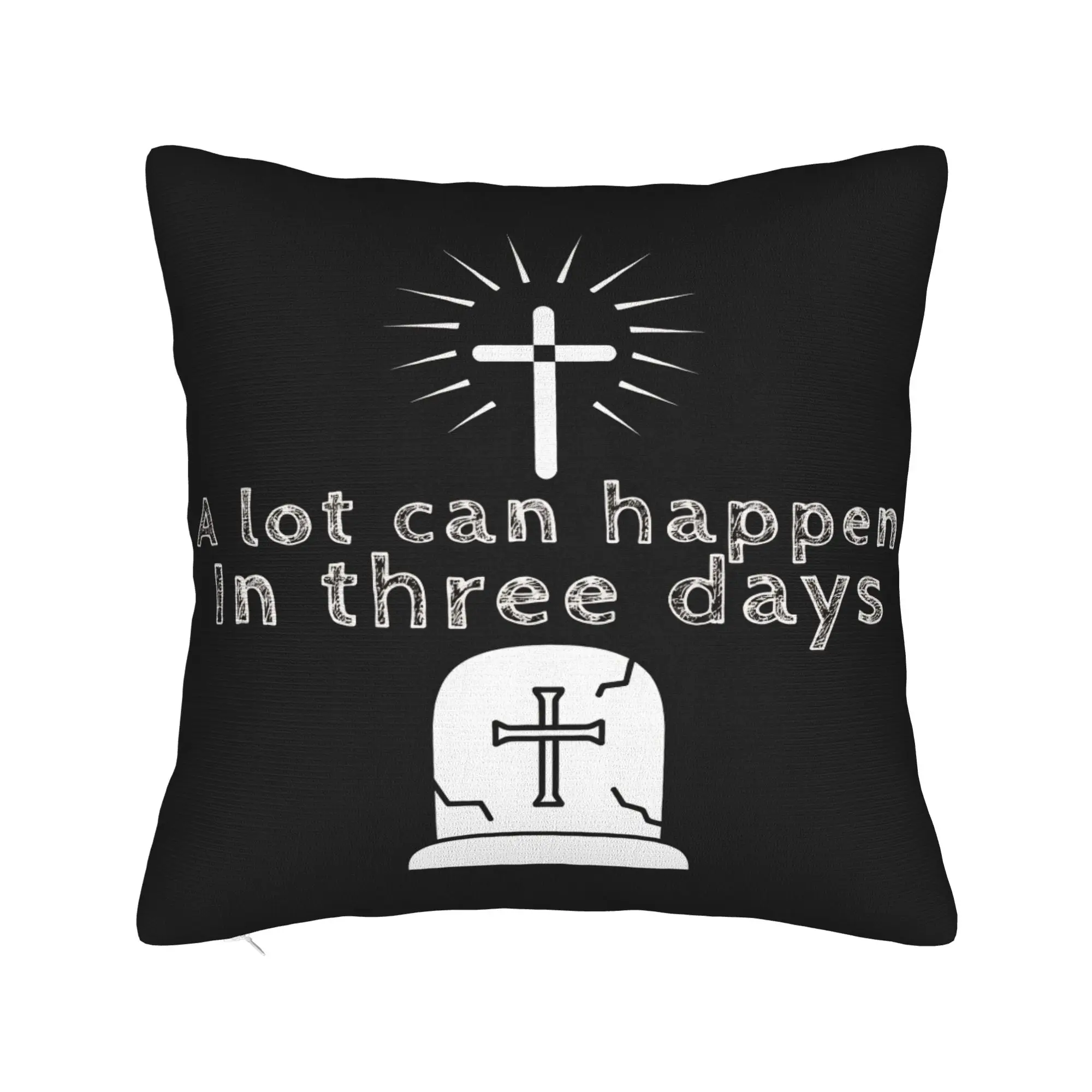 He is Risen Boho Easter Christian Cross Pillow Case  Comfy Pillow Cover Fashion Pillowcases For Sofa Home Decor