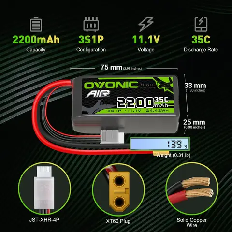 11.1V 2200mAh 3S 35C Lipo Battery - AliExpress