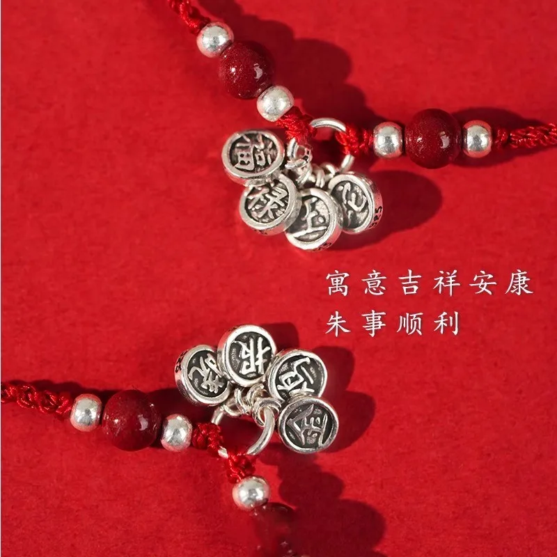 Sterling Silver Red String Bracelet Handwoven Chinese Zodiac Year of the Horse 2026 Birth Year Bracelet Gifts