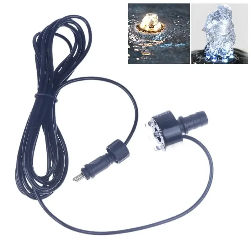 

118.11in Underwater 6-LED Light Ring For Fountain Fish Pond Water Garden AC Adapter Warm White/White Fountain Light Ornament