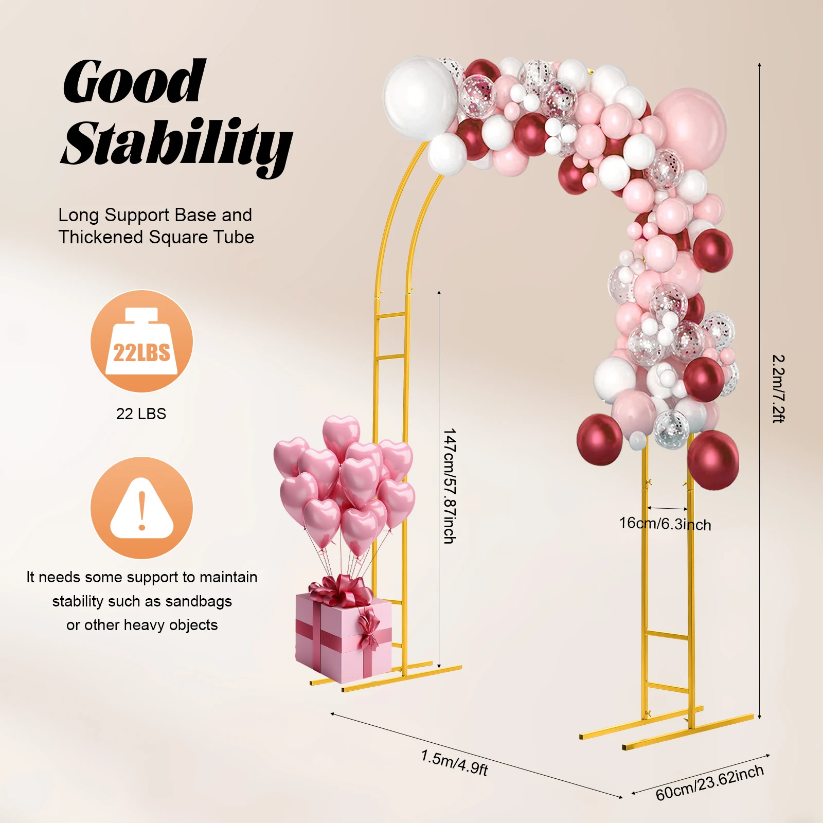 

7,2 фута свадебная подставка металлические вьющиеся растения свадебная арка воздушный шар цветочное украшение стойка для свадьбы, дня рождения