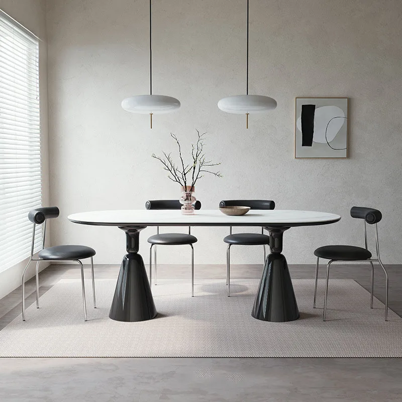 Nordic Minimalist Dining Table 4 Chairs Spaces Black Entryway Dining Table Side Small Modern Tavolo Pranzo Furniture For Home