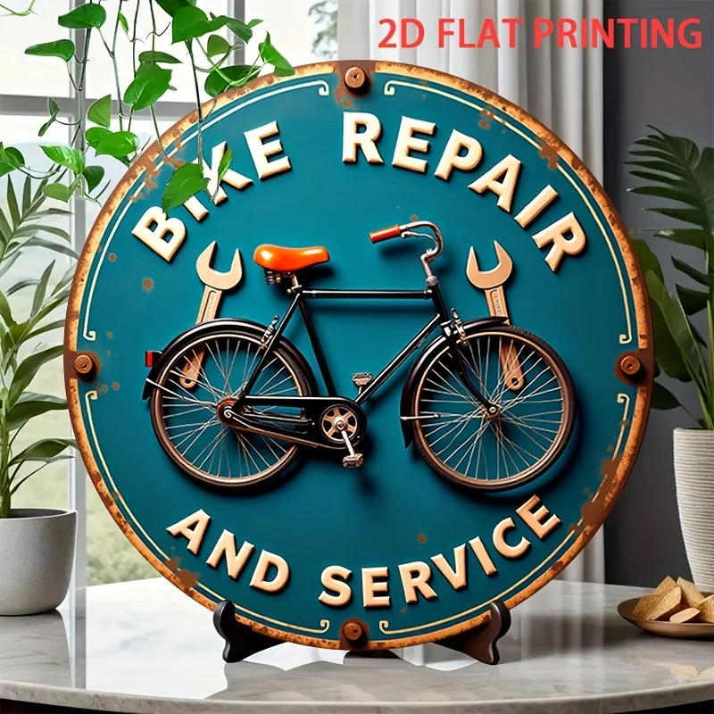 Vintage Fahrrad Metallschild Retro Kunstdekorationsplatte Wandbehang Kunstwerk für Garage Studio Männerhöhle Heimdekoration Einfach zu installieren – Detail 5