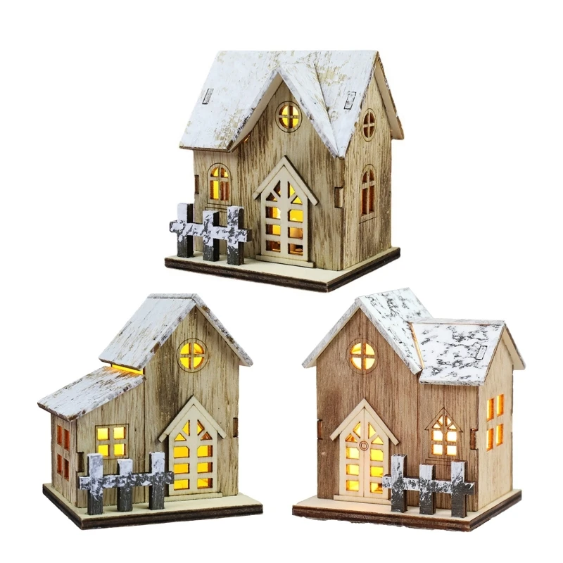 Illuminated House Ornament Lights,Christmas Decorations Village Scene Accessory