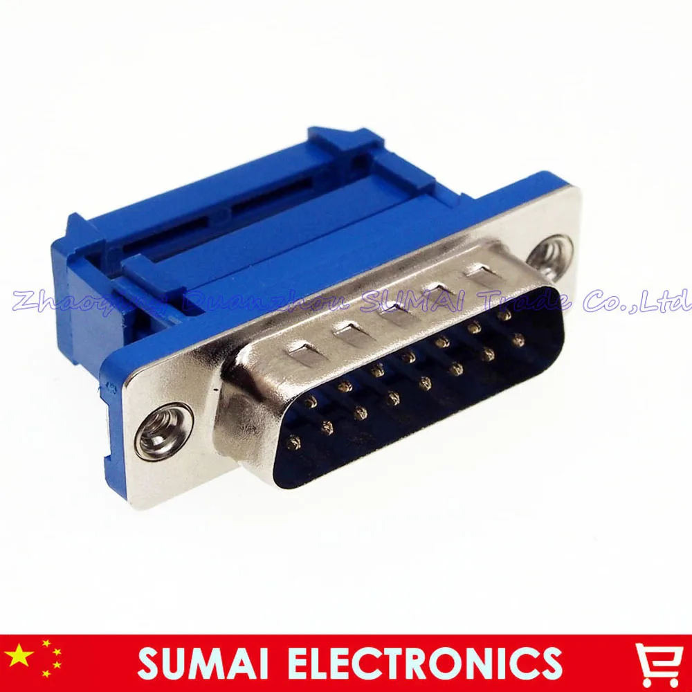 NEW 15 Pin D-SUB DB15 male IDC Flat cable plug connector,snap,solder-free type,pressure line