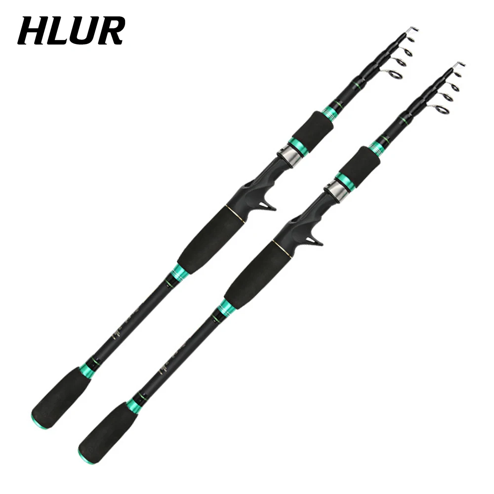 HLUR 1.8-2.4m Telescopic Fishing Rods Ultralight Weight Spinning Casting Carbon Pole Fishing Accessories Caña De Pescar