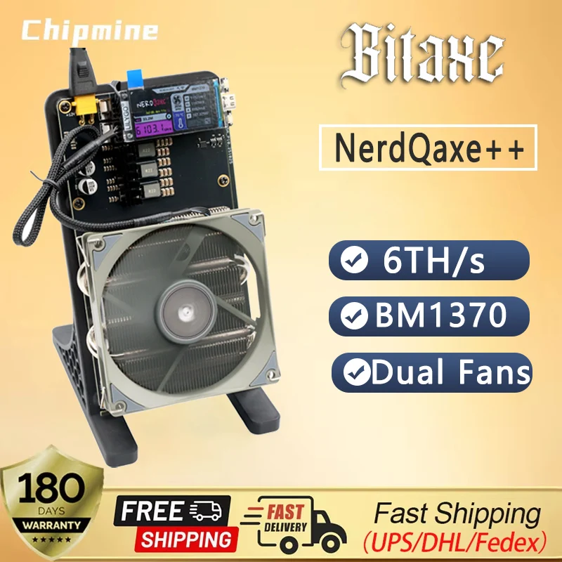 

Новое обновление Bitaxe NerdQaxe++ 6TH/s Rev 6.1 100 Вт Двойные вентиляторы Биткойн-майнер BTC Майнинг с открытым исходным кодом Лучшее рассеивание тепла