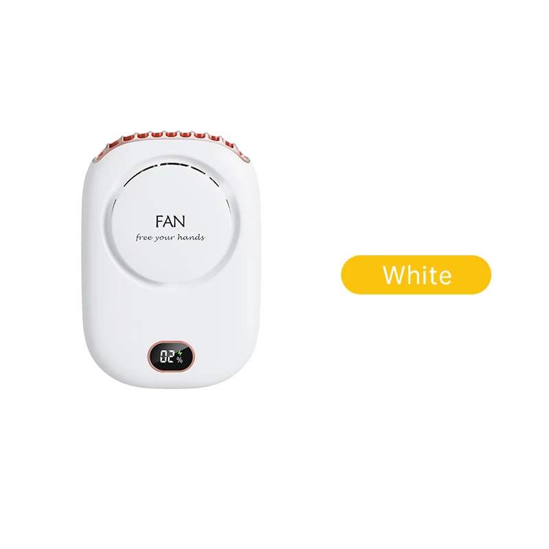 Vissko draagbare hangende nekventilator, miniventilatoren met verstelbaar koord, bladloze USB oplaadbare sportkoelventilator voor kinderen op reis