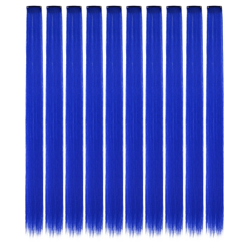 10PCS/Pack Colored Party Highlights Clip in Hair Extensions