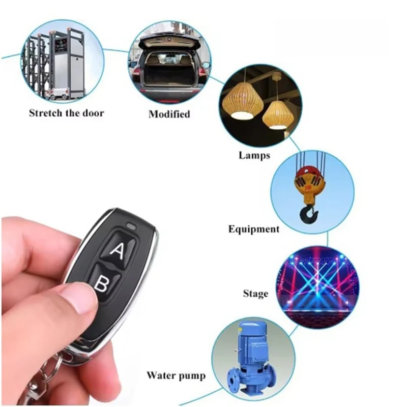 Wireless RF Remote Control Transmitter 433/315MHz with 2 Buttons for Garage Door Opener Gate Home Automation Car Alarm