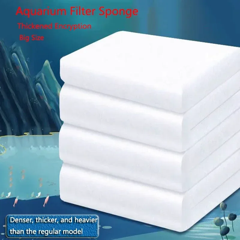 Super Thick Aquarium Filter Biochemical Filter Cotton Sponge for Aquarium Fish Tank Bio Cotton Foam Skimmer Encrypt Sponge White
