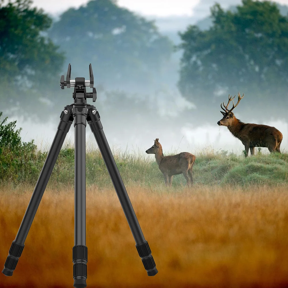 

Professional Tripod Hunting Tripod With Solid Clamp Anodized Aluminum Tripod For Hunting