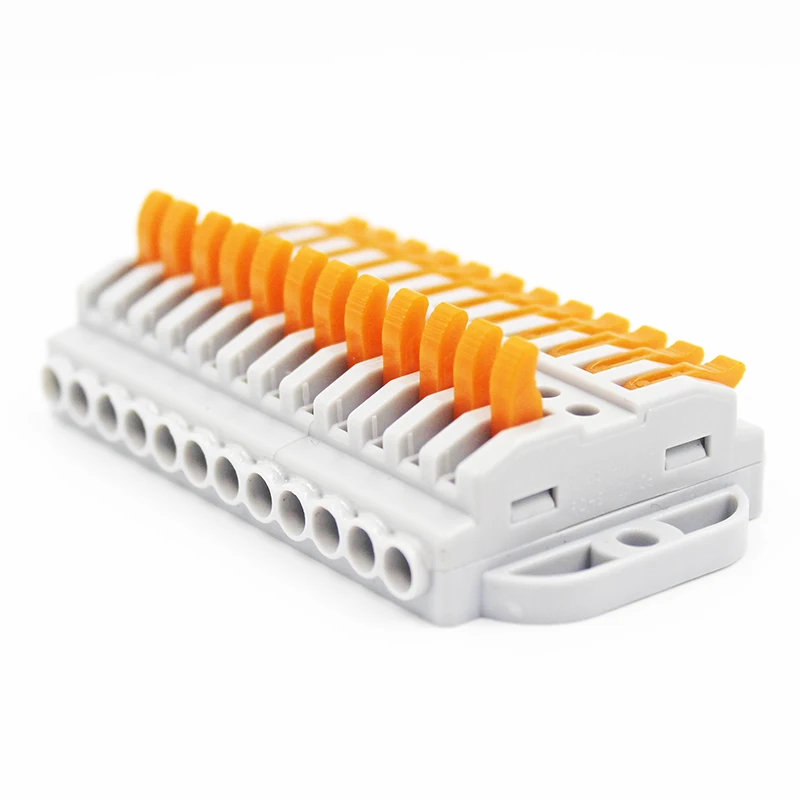 Fast Wire Connector Terminal Screw Fixed 0.08-4.0mm Can Be Used for 2-12 Bit Lines with Color Transparent Terminal