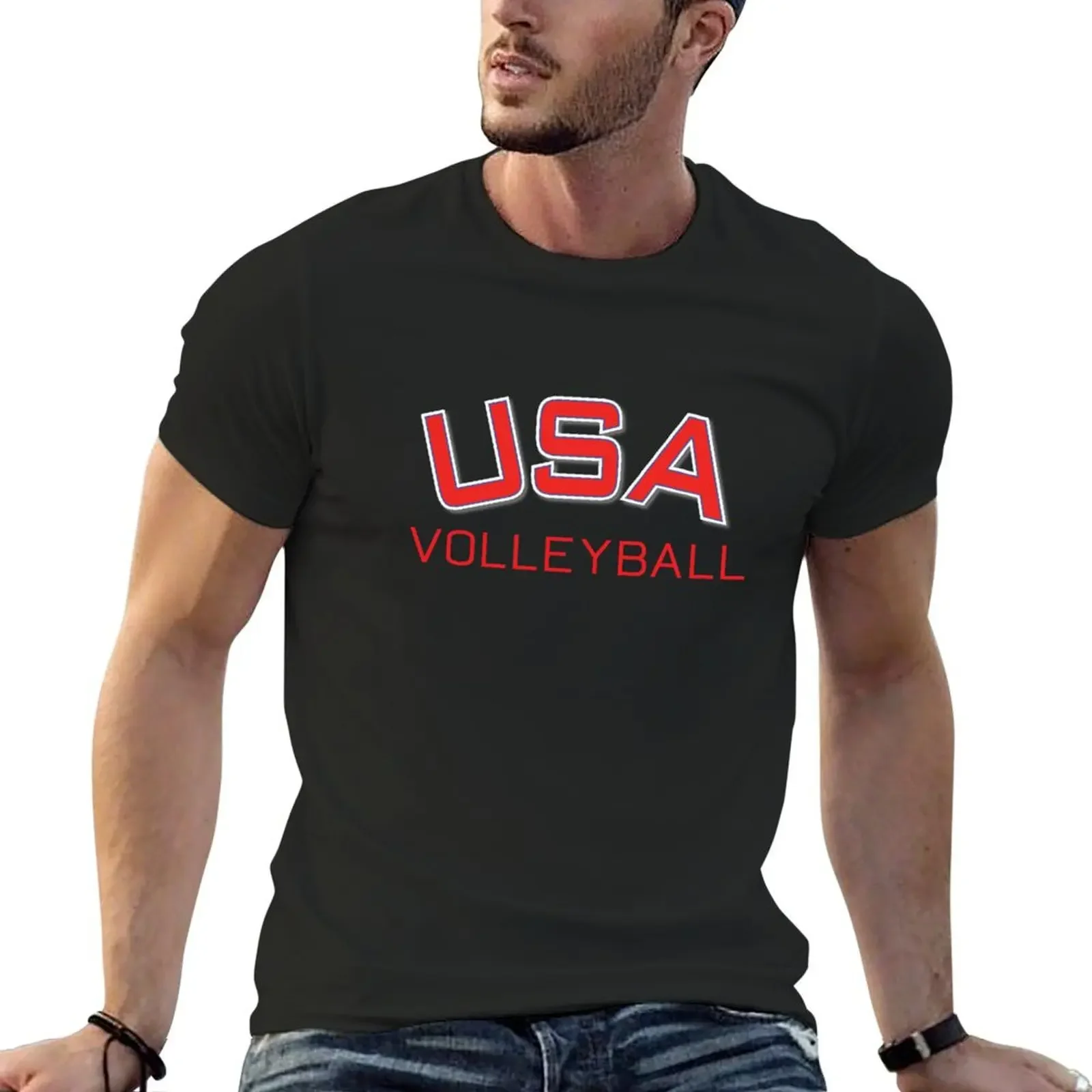 

USA Volleyball T-Shirt street wear anime tshirt graphic tee shirt luxury clothes men