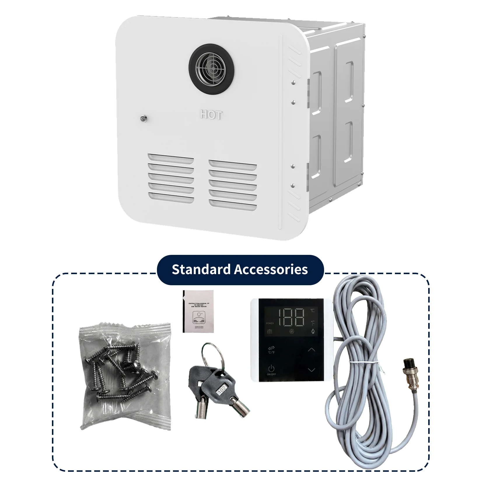 

Overland RV Tankless Water Heater Propane Gas Powered for Truck Campers & Off-road Trailers