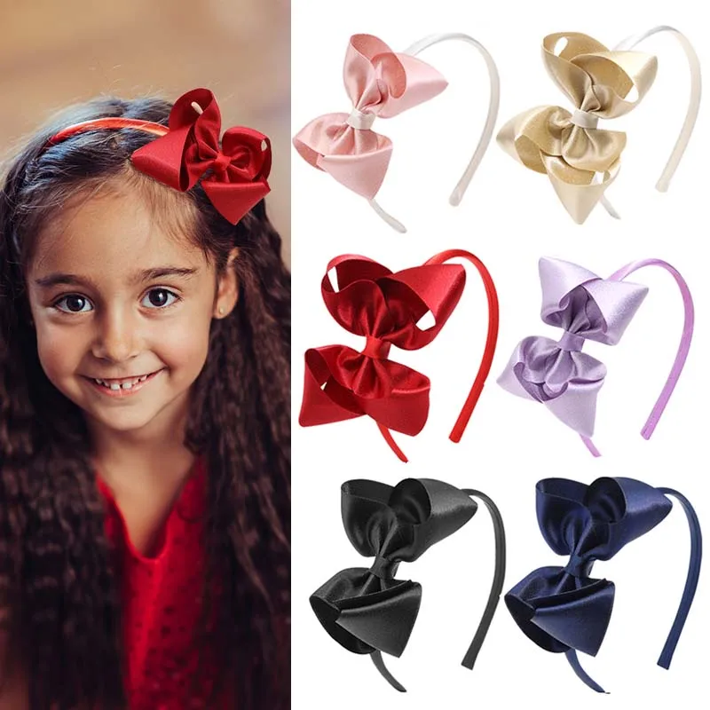 Nuovo grande fiocco fascia per bambini ragazze Glitter fatti a mano Bowknot fasce per capelli bambini cerchio per capelli principessa copricapo