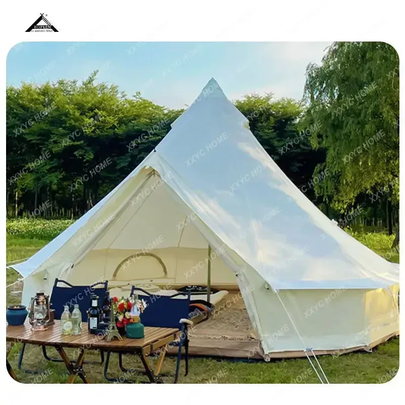 Outdoor camping tent pyramid rainproof windproof and moisture-proof Oxford cloth cotton yurt camp tent