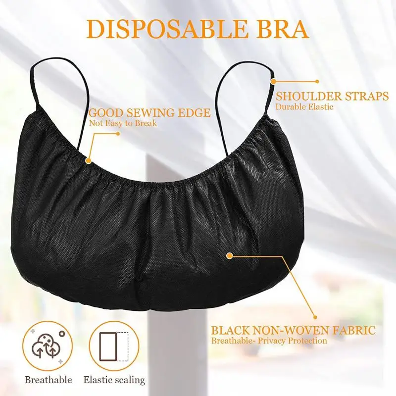 Roupa interior de tecido descartável para mulheres, viagem ao ar livre, massagem, sutiã portátil, conjunto de cuecas, pacote 50pcs