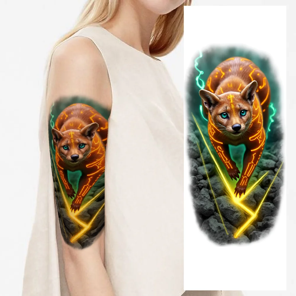 

3pcs Temporary Tattoo Bear Colorful Realism Reptile Frog Waterproof Long-lasting Body Stickers Mouse For Arms Adults