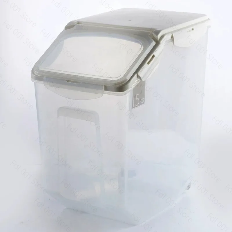 10/15kg Large Rice Tank Kitchen Grain Storage Box Sealed Moisture-proof Plastic Pet Food Storage Container Mildew Grain Bucket