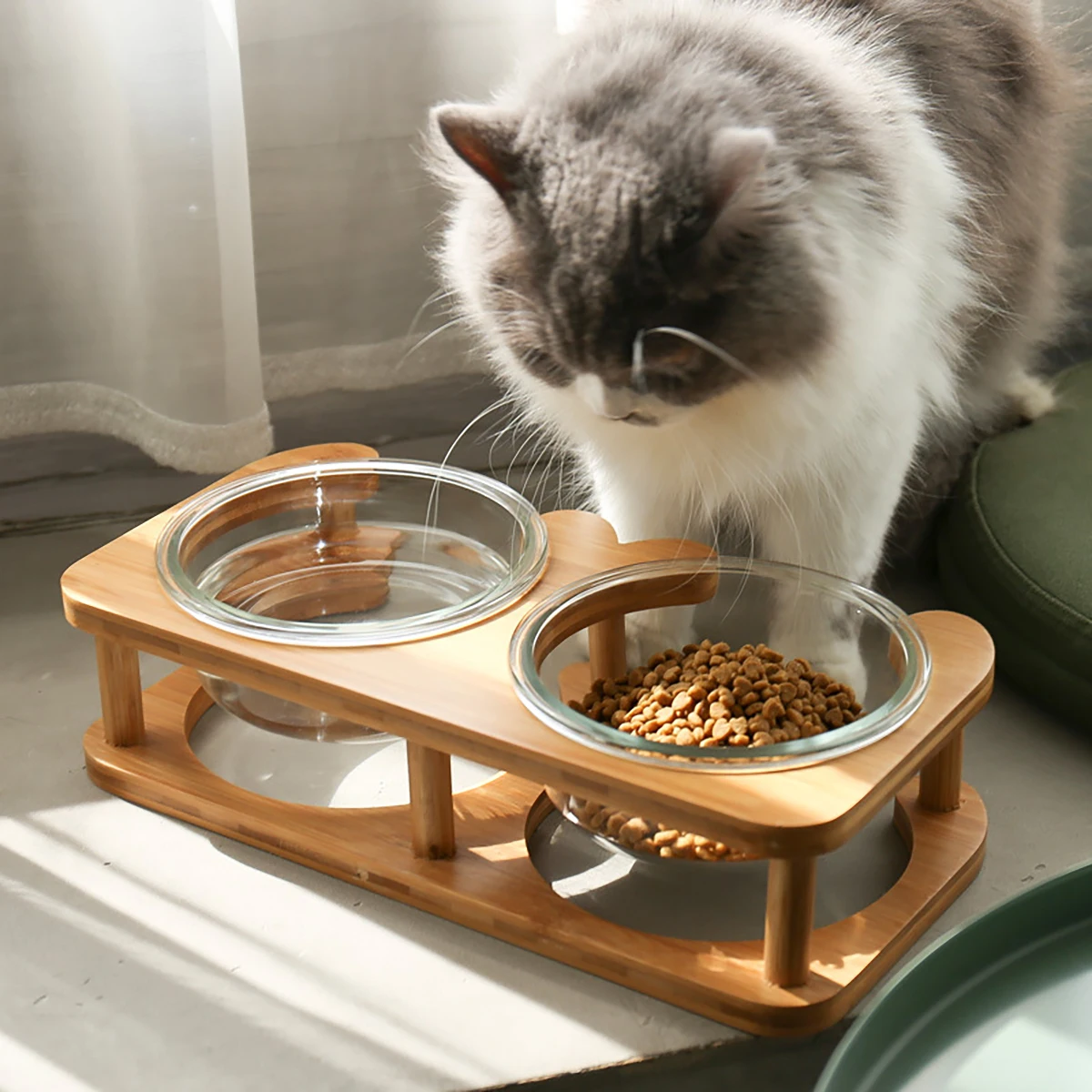 

Double Anti-ant Cat Bowl Pet Feeder Pet Feeder Cat Food Bowl With Anti-Knockover Design Dog Water Feeding Container Pet Applies