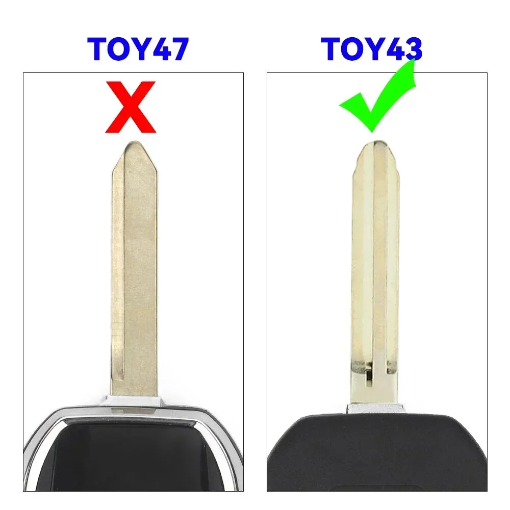 KEYYOU 2 3 Buttons Modified Flip Car Key Shell Case Replacement Fob Uncut TOY43 Blade For Toyota Land Cruiser Camry Corolla