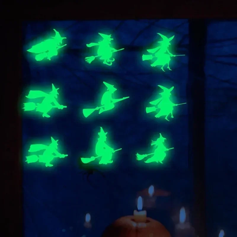 Creative Horror Ghost Luminous Stickers Halloween Decorations for Home Bedroom Room Fluorescent Decals Glow in The Dark