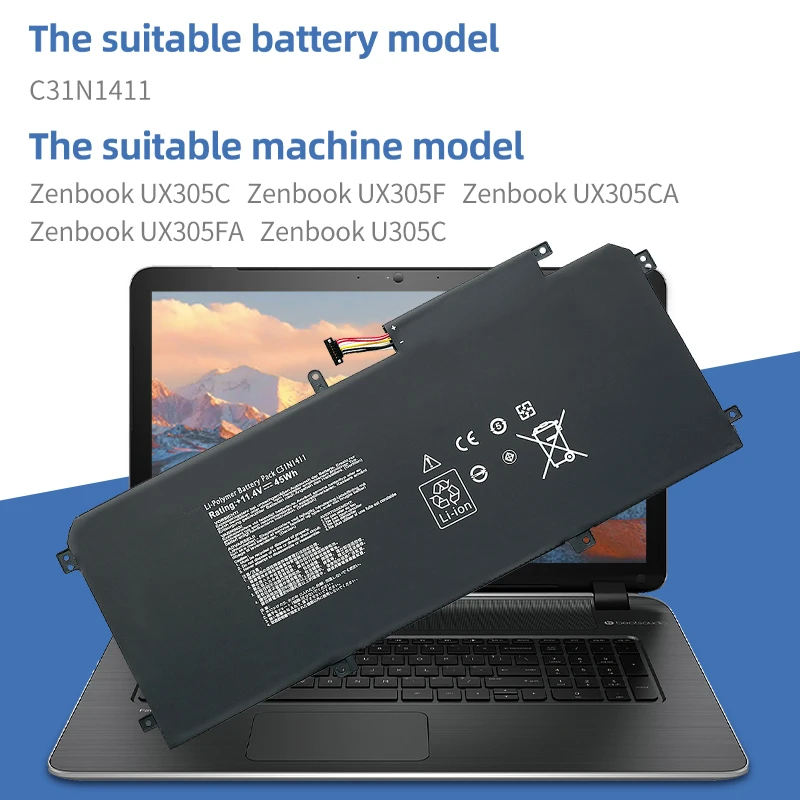 Batteria per Laptop SUOZHAN C31N1411 per ASUS Zenbook U305 U305F U305FA U305CA UX305 UX305CA UX305F UX305FA serie 11.4V 45Wh