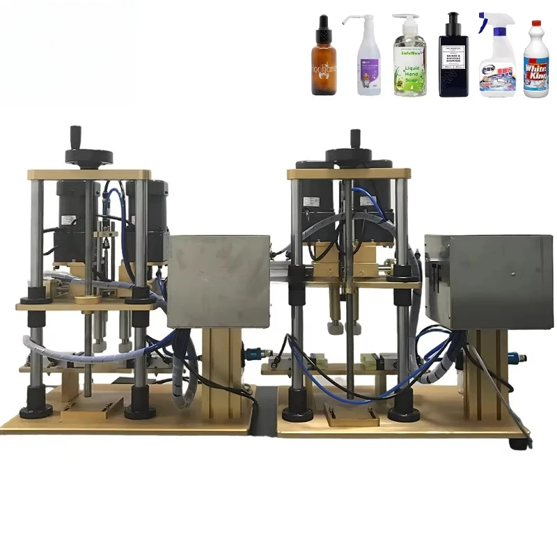 FKJX Electric Semi Automatic Capping Machine Adjustable Torque Screw Capper Quick Change Fixture Different Size Plastic Food