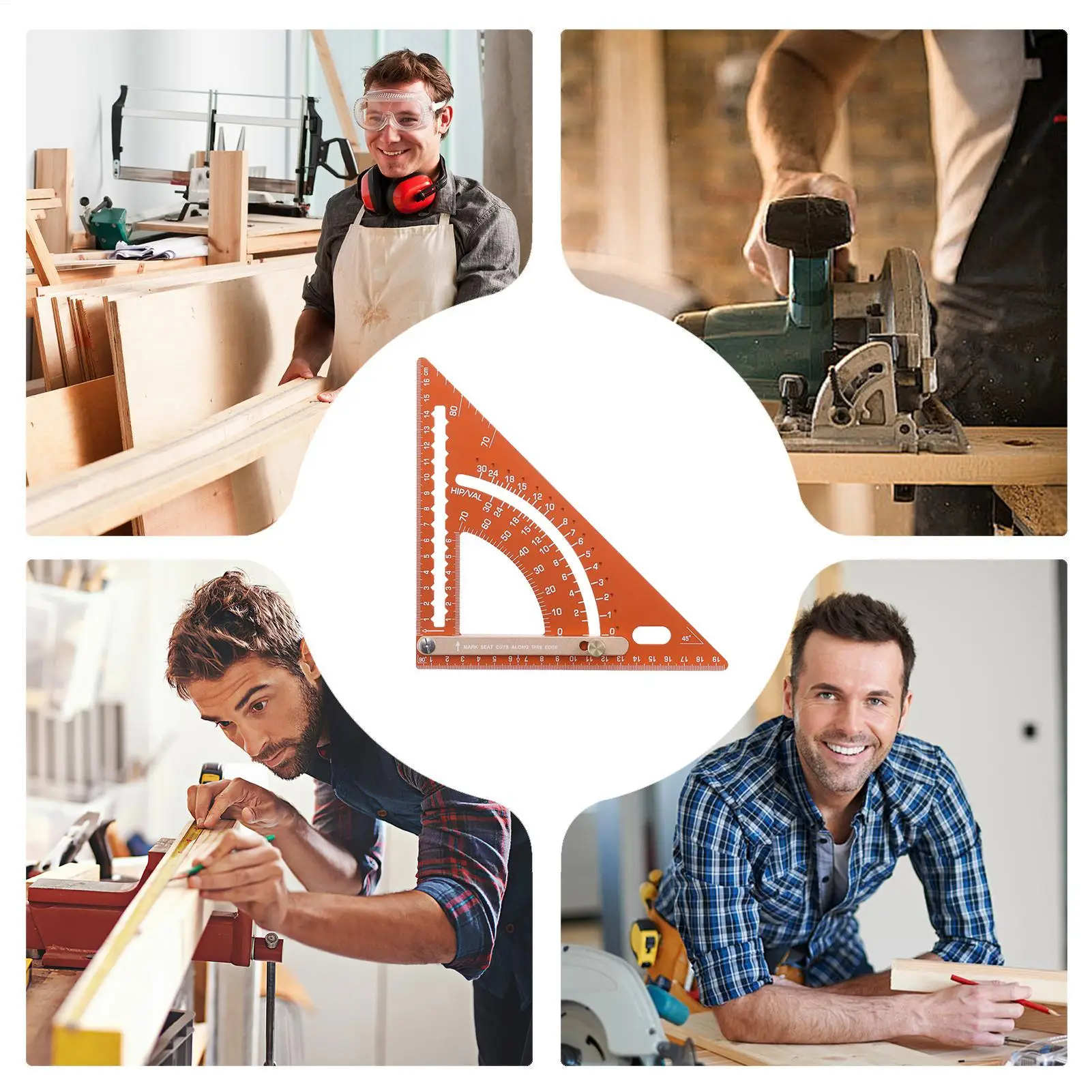 Carpenter Square Aluminum Alloy Ergonomic Carpentry Triangle Ruler Construction Square For Men Professionals Hobbyists Women