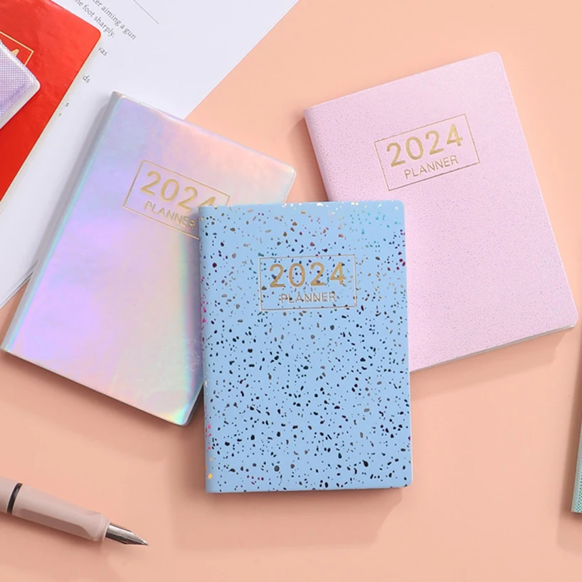Mini Notebook Planner Agenda 2024 Caderno To Do List Journal Laser Notebooks Diary Weekly Planner Libretas Stationery Note Book