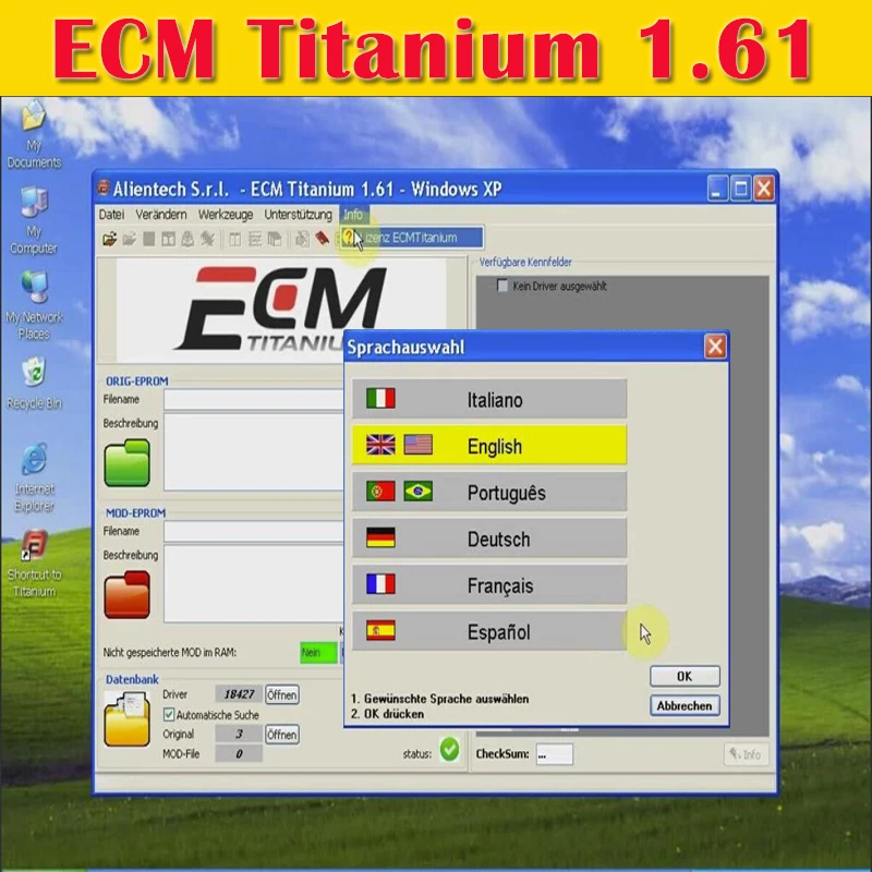 ECM V1.61 With 26000+ Drivers ECM Titanium 1.61 With 18259+ Driver Hexadecimal View Checksum car repair software for ecu tool