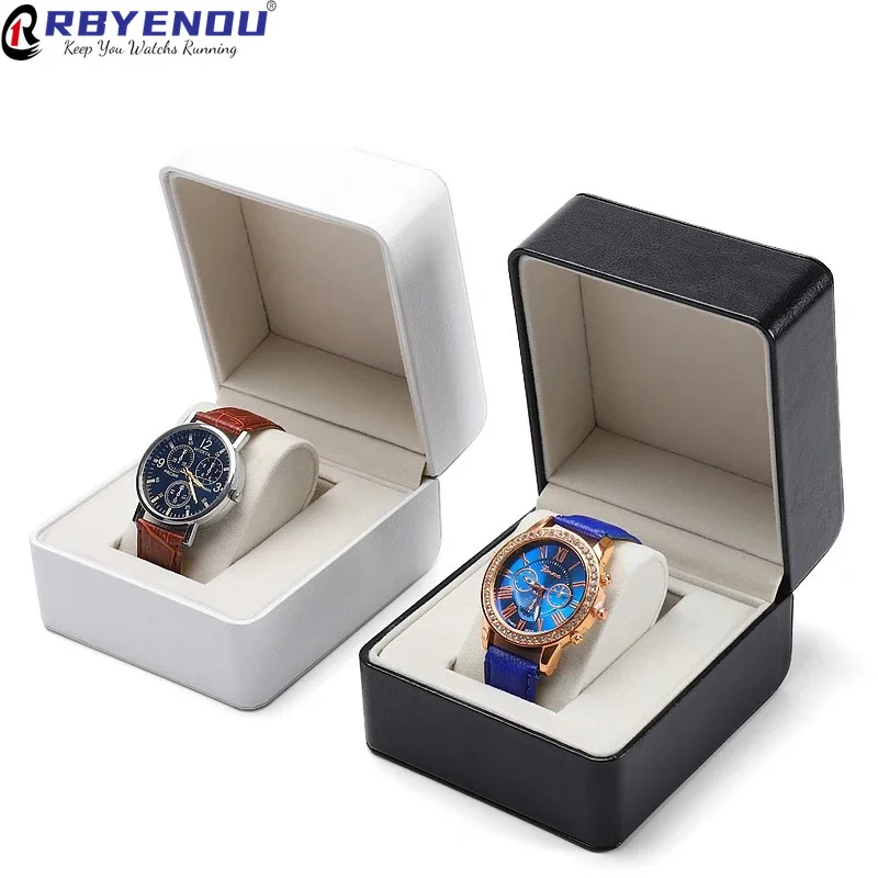 High Quality PU Leather Watch box Single Watch Storage Free Engraving of Logo Gift Packaging Box Organizador Custom logo OEM