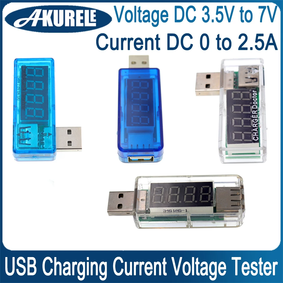 الرقمية USB موبايل قوة شحن جهاز قياس الجهد الكهربائي الحالي متر صغير شاحن يو اس بي طبيب الفولتميتر مقياس التيار الكهربائي بدوره إضاءة ليد شفافة