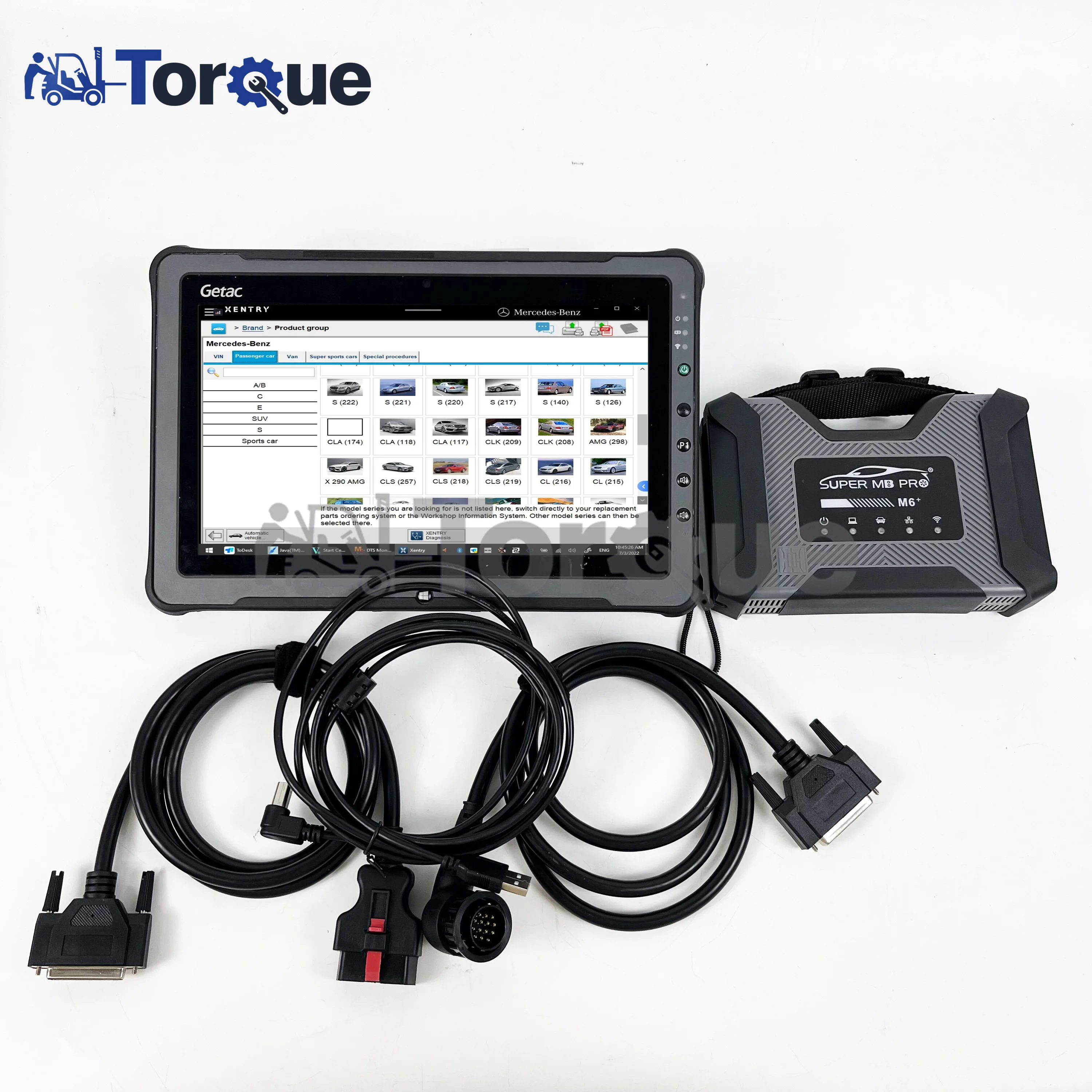 Super MB Pro M6 Wireless Star Car Diagnosis Tool Full Configuration Fit For MB Trucks 12V Car,24v Diesel Truck+Getac Tablet