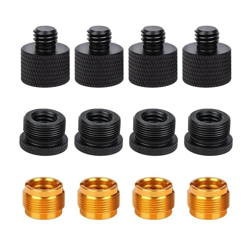 12 Pieces Mic Thread Adapter Set Mic Stand Adapter 5/8 Female To 3/8 Male And 3/8 Female To 5/8 Male Screw Adapter