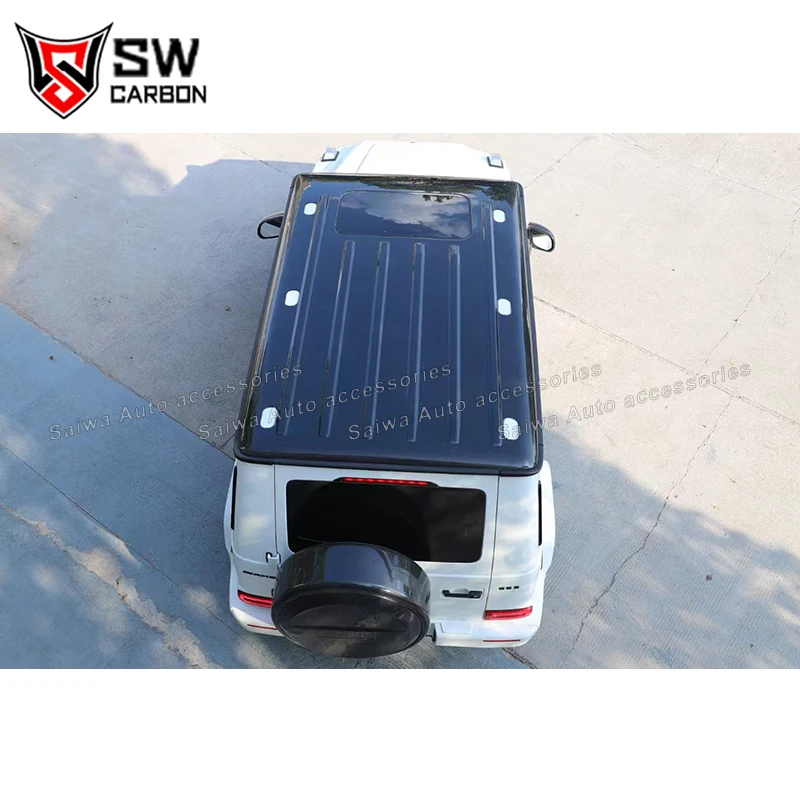 

High Quality Dry Carbon Fiber Car Roof Cover For W464 Mercedes-Benz G-Class G500 G63 2019-2024 Car Top Roof Cover Replacement