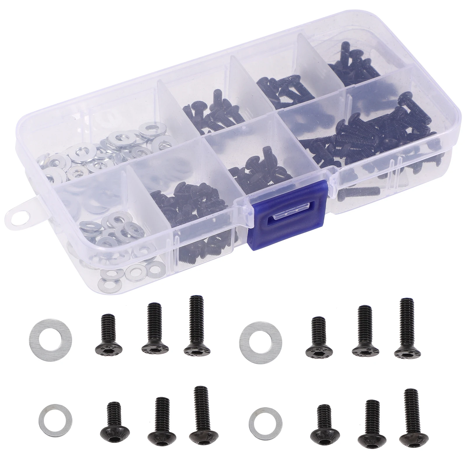 

1 set 1 Set Remote Control Car Screws Kit Iron Flat Round Head Repair Screws Assorted Small Screw Gaskets For Rc Car