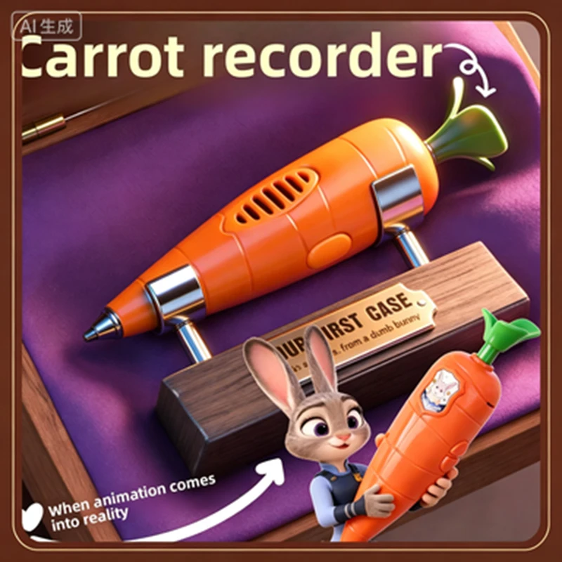 Toy Carrot Voice Recorder Electronic Sound Toy Can Write Graffiti Ballpoint Pen Novelty Voice Recorder Pen Gift