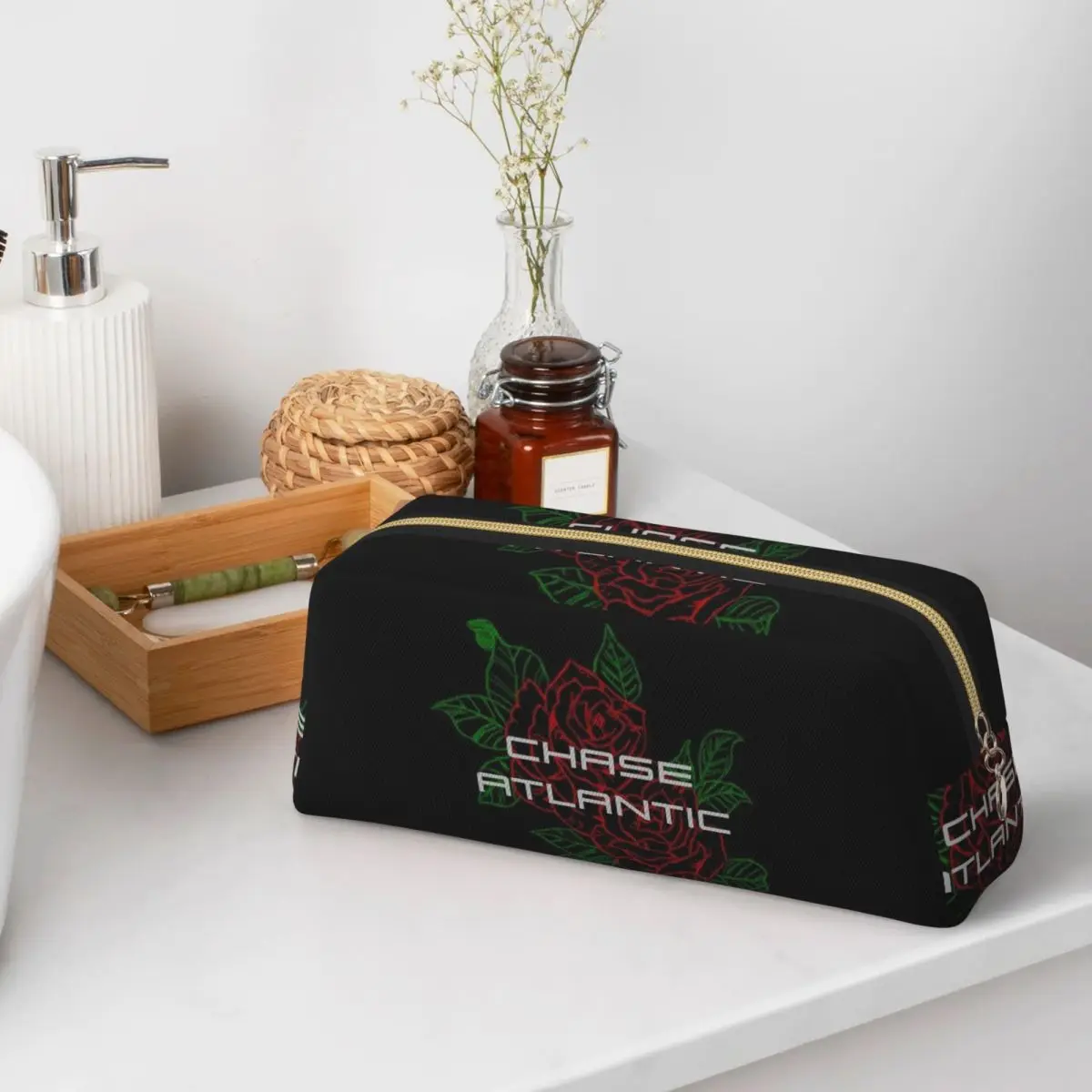 Chase Atlantic Rose Logo Pencil Cases for Students School Pen Box Pencil Bag Pencil Pouch Storage Stationery Supplies