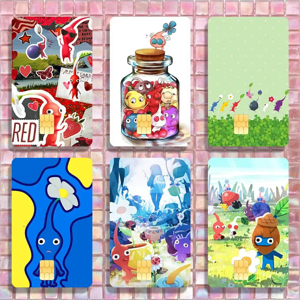 

Cute P-Pikmin Game Stickers Credit Visa Debit Bank Charge Card Bus Metro Waterproof Sticker Decal Decoration