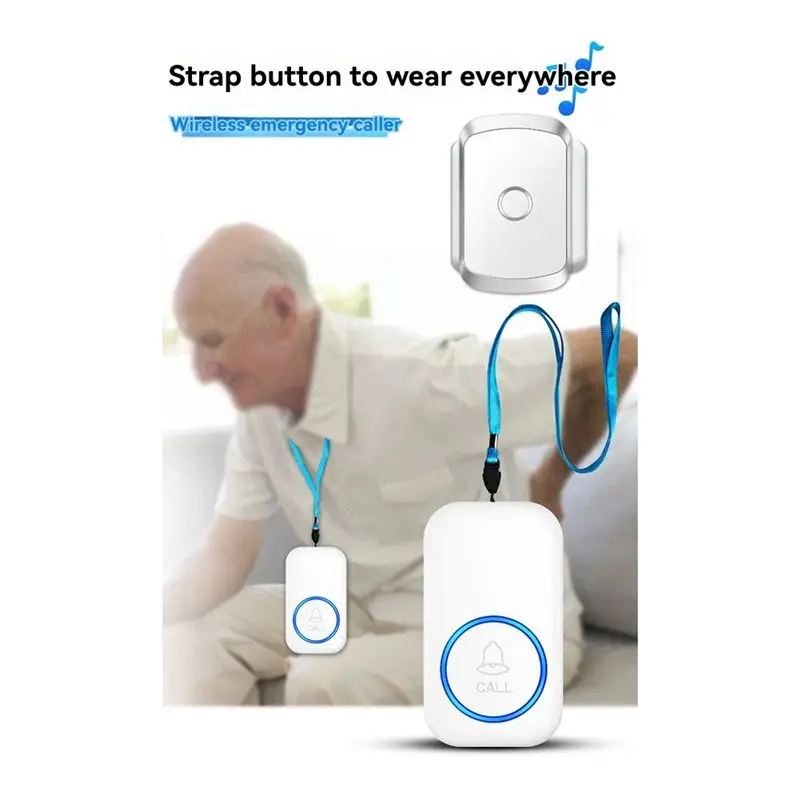 Wireless Call Button Paramedic Pager Watch Pager Emergency Call Button for Kids Patient Wireless Doorbell EU Plug
