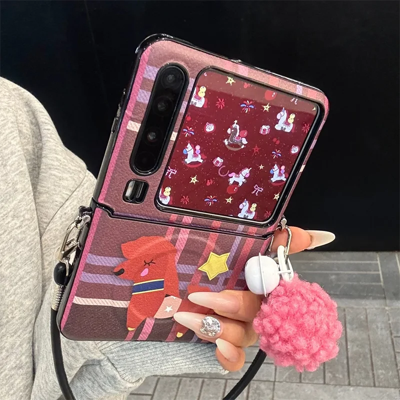 

Chinese New year Magnetic Flip Cover For Xiaomi Mix Flip / Xiaomi Mix Flip 2 Case Cute Horse Pattern Funda Coque