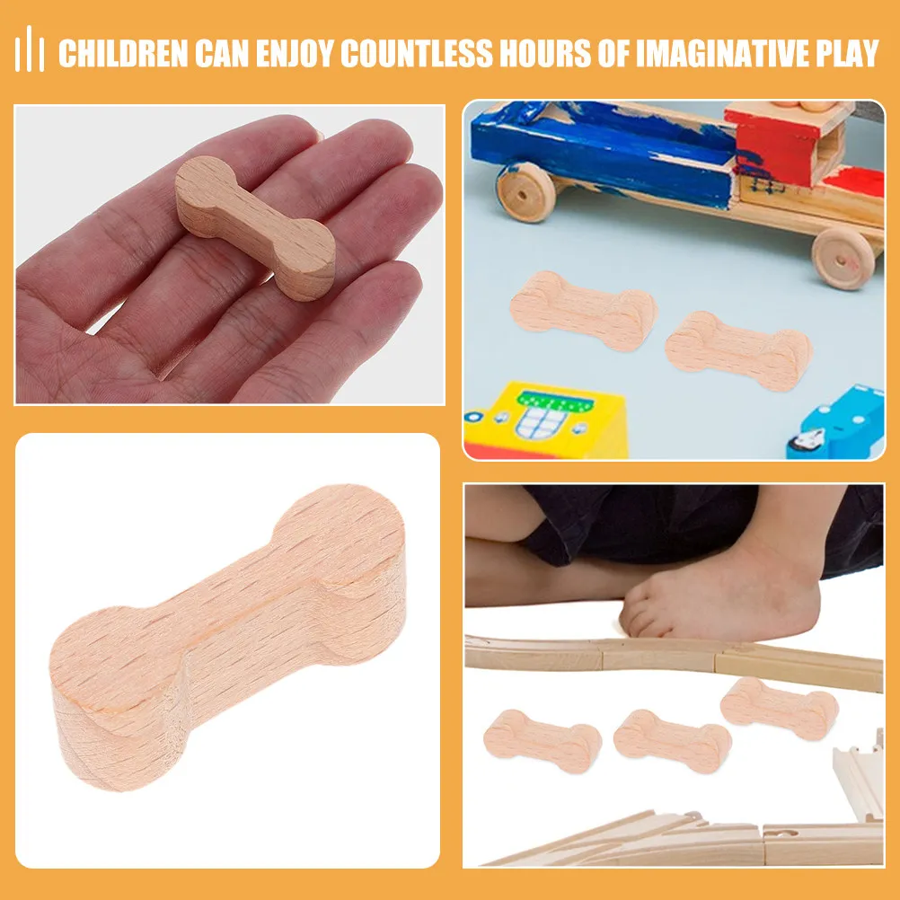 

5Pcs Wood Train Track Buckles Sturdy Railway Buckle Simulation Connection Part DIY Train Track Buckle for Creative Play