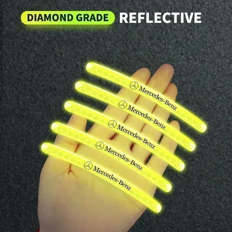 Car Bike Motorcycle Wheel Hub Reflective Stickers For Mercedes Benz Amg W204 W213 W205 W211 W212 W176 W205 W203 Accessories