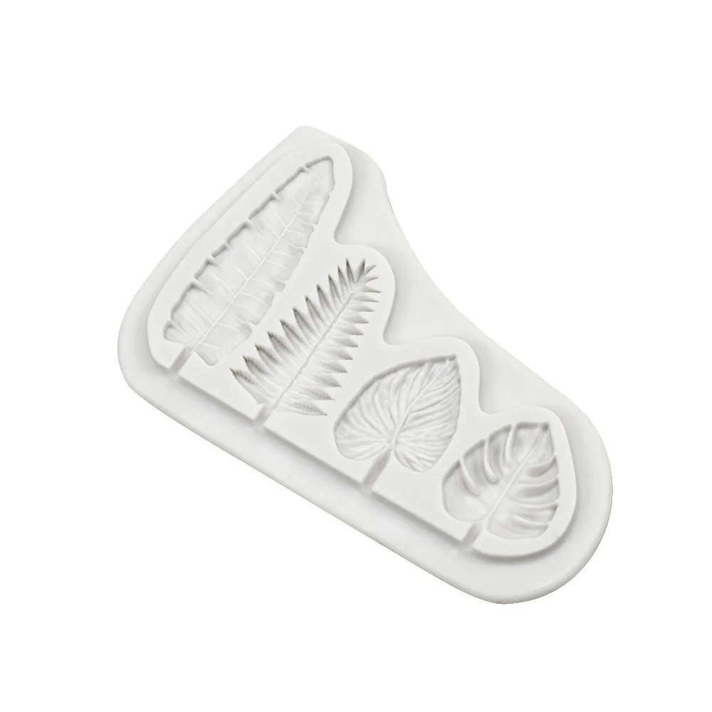Resin Mold Leaf Fondant Mould Cake Topper Decorating Mould Fern Monstera Palm Leavies Shape Long Leaf Silicone Mold Baking 10245