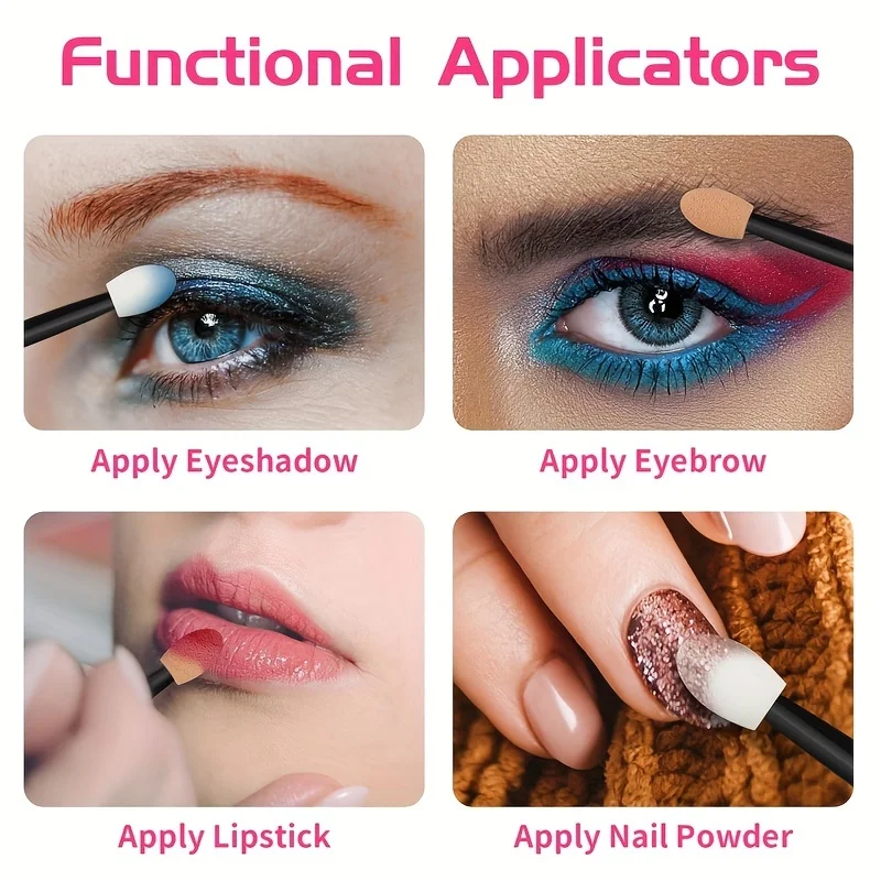 5/10Pcs Eyeshadow Applicator Disposable Eyeshadow Applicator Double-Ended Eyeshadow Brush Eyeshadow Brush 6.5cm Eye Makeup Sponge Applicator view 2